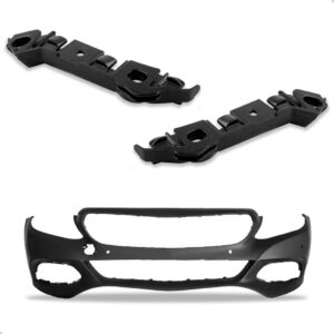 Kit Envolvente Dianteiro Com Guias Para C180 2015 A 2018 Preto