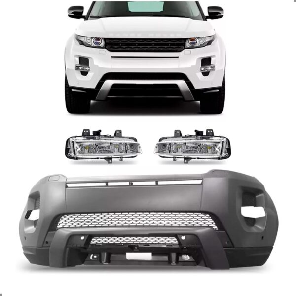Parachoque Evoque Dynamic 12 A 14 S/ Furo Camera C/ Par Led Preto