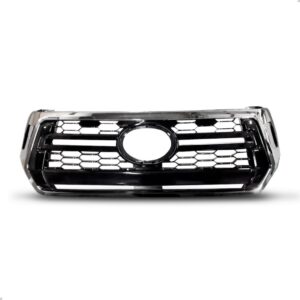 Kit Grade + Moldura Hilux 2018 2019 2020 Cromada E Pto Preto Cromado