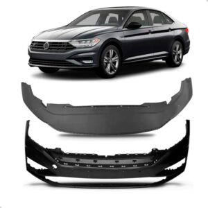 Kit Parachoque Jetta 2019 A 2022 Com Spoiler Dianteiro Preto