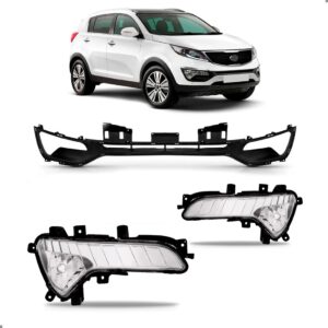 Kit Grade Parachoque Sportage Ex 2014 A 2016 + Par Milhas Preto