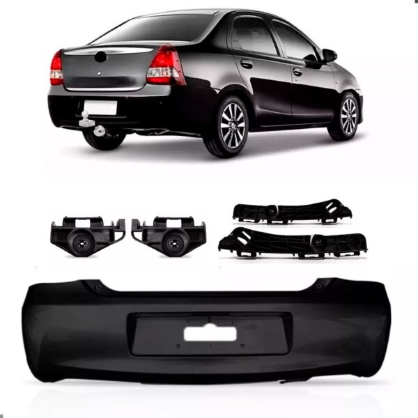 Parachoque Traseiro Para Etios Sedan 2012 A 2016 Com Guias