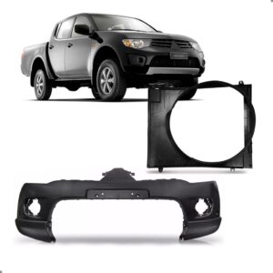 Kit Parachoque Defletor Para L200 Triton Dakar 2010 A 2013 Preto