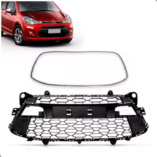 Grade Para Citroen C3 2013 14 15 16 A 2020 Com Friso Cinza Plástico