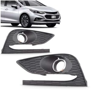 Par Grade Parachoque Cruze 2017 A 2019 Dianteiro Aro Cromado Preto