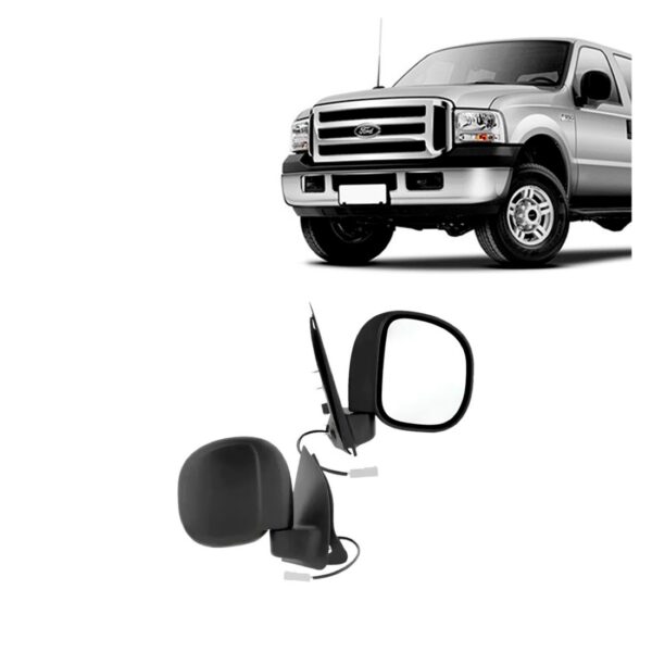 Par Retrovisor Eletrico F250 1998 A 2012 Preta Texturizada