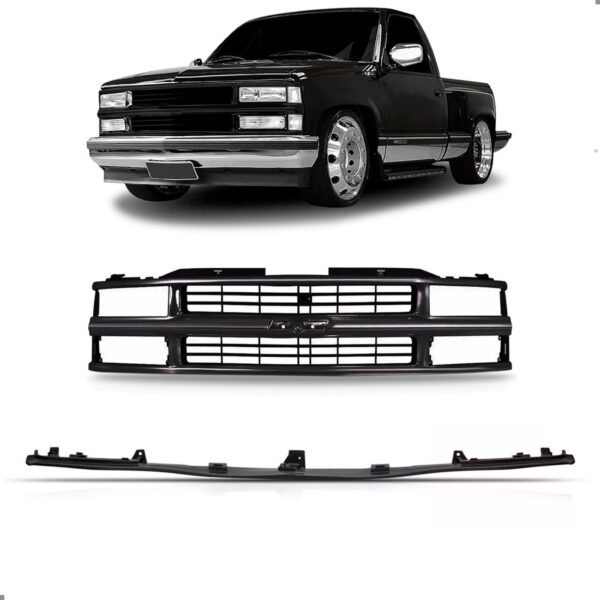 Kit Grade Silverado Black Preta 1993 A 2004 Com Bigode Preto