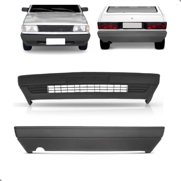 Jogo Parachoque Dianteiro Traseiro Gol Gts Gti Cinza Claro Preto