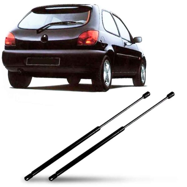Par Amortecedor Tampa Traseira Mala Fiesta Hatch 1996/2003.