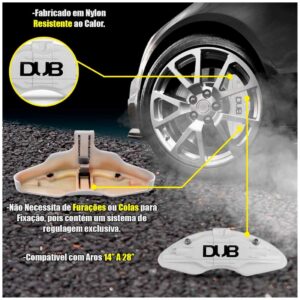 Kit Capa De Pinça Amarela Dub Spoiler Ideal Para Parachoques Amarelo