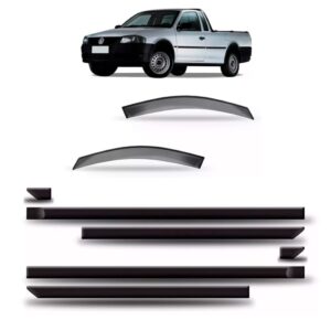 Calha Chuva Saveiro 2005 A 2009 + Friso Lateral Fumê