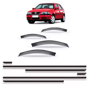 Kit Calha Chuva Gol Parati 2000 A 2004 4p + Friso Lateral Fumê