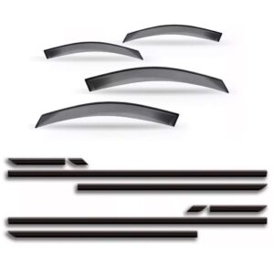 Kit Calha Chuva Fiat Uno 1992 Ate 2009 4p + Friso Lateral Fumê