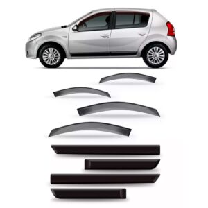 Calha Chuva Sandero 2008 A 2014 + Friso Lateral Fumê