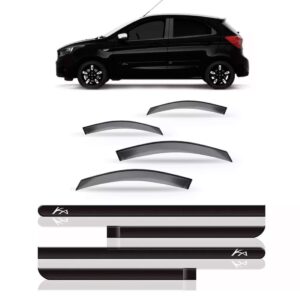 Kit Calha Chuva Ford Ka Hatch 2015 A 2018 4p + Friso Lateral Fumê