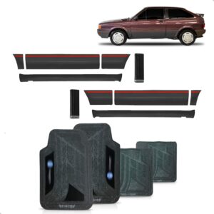 Kit Friso Lateral Gol Gts Quadrado 1991 A 1993 C/jogo Tapete Preto