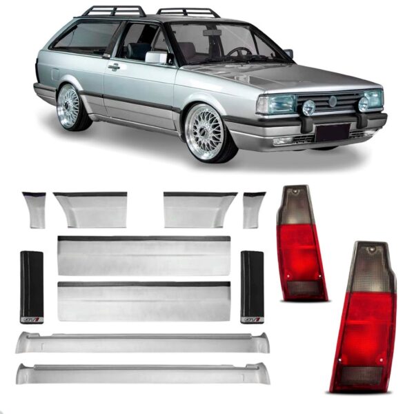 Kit Friso Borrachão Parati Gti 1987 A 1995 Sinaleiras Fumê Prateado