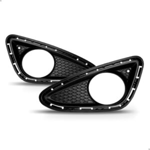 Par Moldura Grade Farol Milha Hb20 2012 A 2015 C/ Furo Milha Preto Ambos Lados