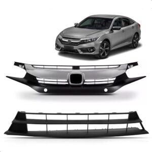 Kit Grade Para Honda Civic 2017 2018 Superior E Inferior Preto