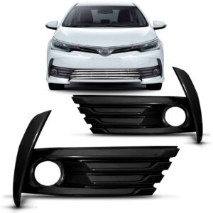 Par Moldura Farol Milha Corolla 2018 A 2020 Preta Com Furo Preto Ambos Os Lados