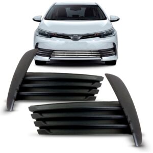 Par Moldura Farol Milha Corolla 2018 A 2020 Preta Sem Furo Preto