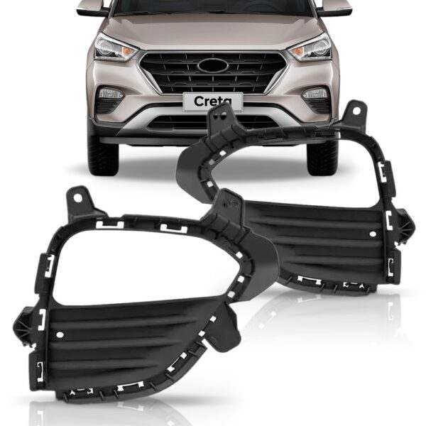 Par Moldura Farol Milha Creta 17/2020 Preta Com Furo Oferta Preto Ambos Os Lados