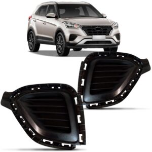 Par Moldura Farol Milha Creta 2017 A 2020 Preta Sem Furo Preto Ambos Os Lados