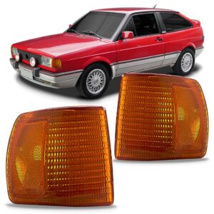 Par Lanterna Pisca Seta Gol Quadrado 1991 A 1995 Ambar