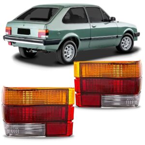 Par Sinaleira Traseira Chevette 1983 A 1986 Âmbar Tricolor