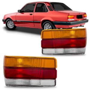 Par Sinaleira Traseira Chevette 1987 A 1993 Âmbar Âmbar Tricolor