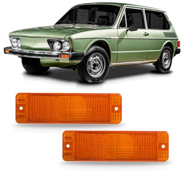 Par Lente Pisca Diant Brasilia 1978 A 1982 Laranja