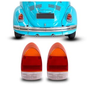 Par Lente Lanterna Traseira Fusca 1300/1500 Ambar Laranja