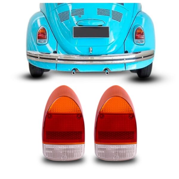 Par Lente Lanterna Traseira Fusca 1300/1500 Ambar Laranja