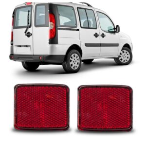 Par Lanterna Traseira Retrorefletor Doblo 2010 A 2014 Rubi Vermelho