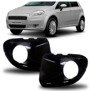 Par Moldura Milha Punto 2009 2010 2011 2012 Preto Com Furo Preto Ambos Os Lados