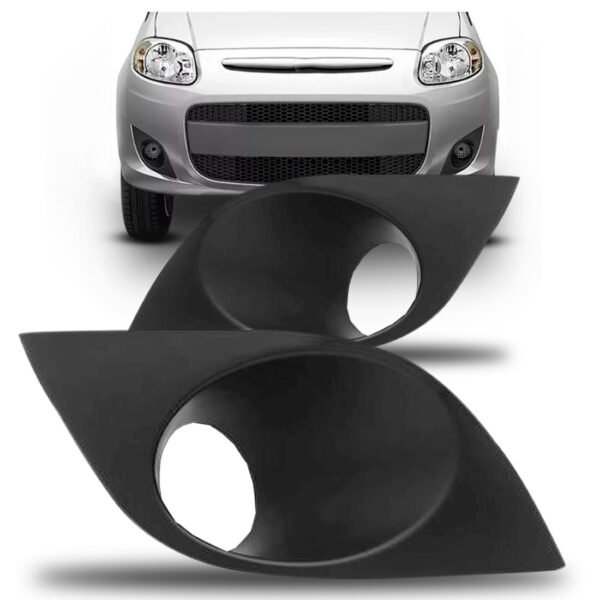 Jogo Moldura Milha Palio Attractive 2012/2014 Cinza C/furo Cinza Ambos Os Lados