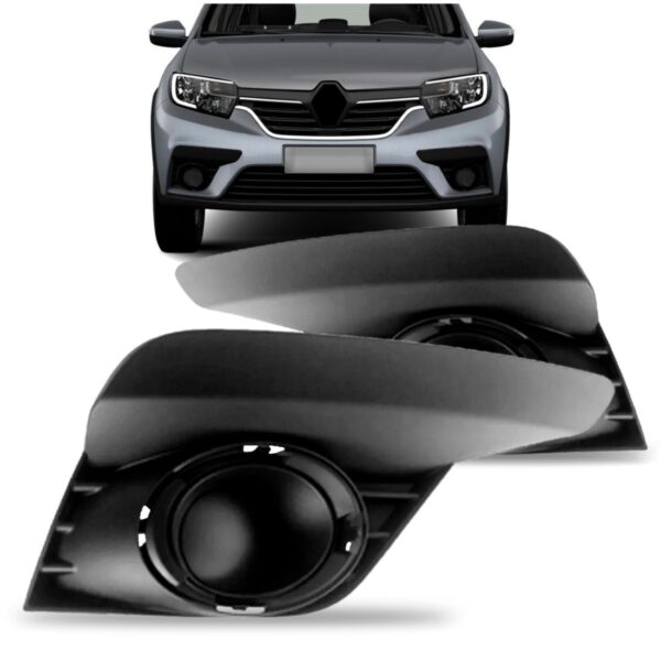 Par Moldura Milha Logan Sandero 2020 2021 2022 Sem Furo Preto