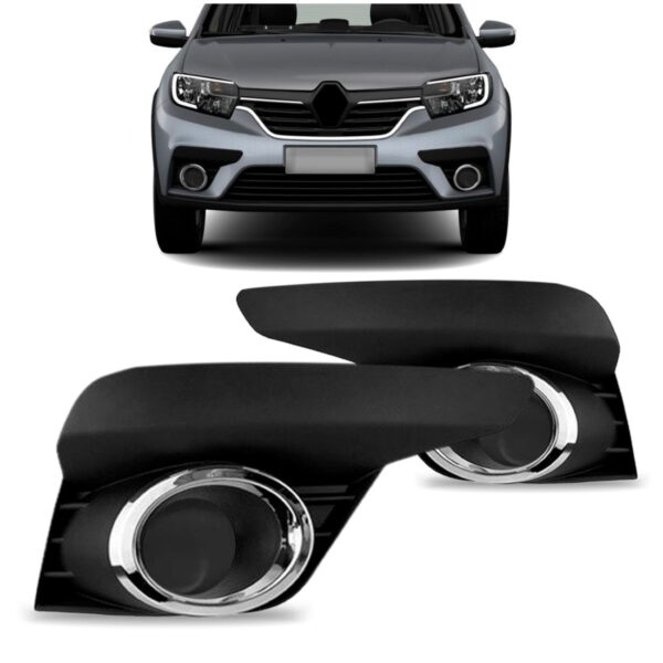 Par Moldura Milha Logan Sandero 2020 2021 2022 Sem Furo Preto