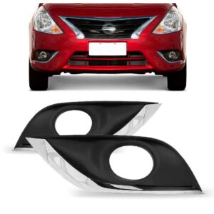 Par Moldura Milha Versa 15 A 21 Com Furo Preto Friso Cromado Preto