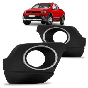 Par Moldura Milha Saveiro Cross G6 2013 14 15 2016 Aro Prata Preta