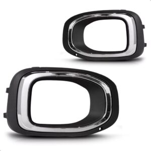 Par Moldura Milha T-cross 2019 A 2023 C/ Furo E Aro Cromado - Preta