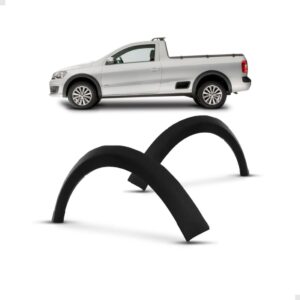 Par Moldura Paralama Saveiro 2008 A 2012 Preto Texturizado  Preto