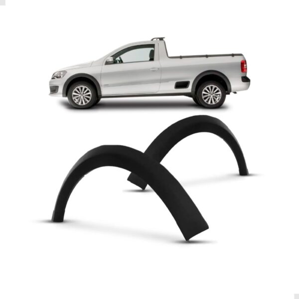 Par Moldura Paralama Saveiro 2008 A 2012 Preto Texturizado  Preto