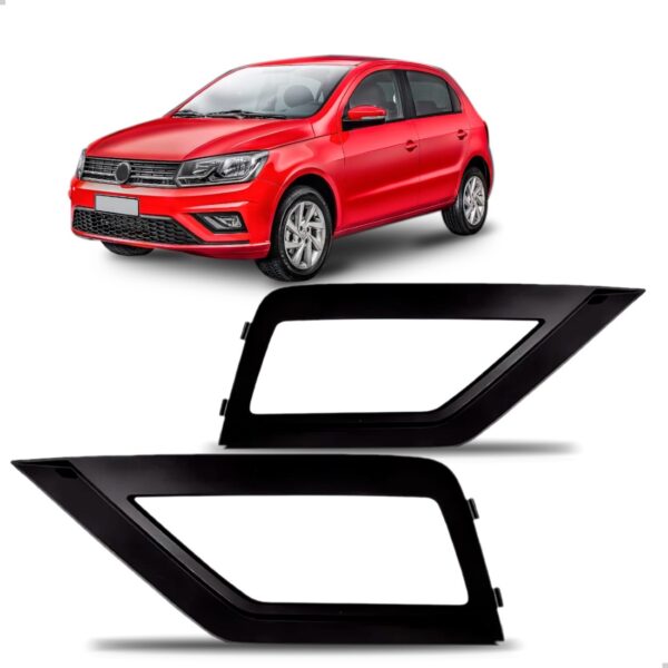 Par Moldura Com Furo Milha Gol  2019 2020 2021 2022 23 2024  Preto Ambos Os Lados