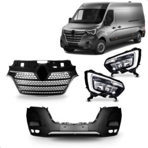 Kit Envolvente + Grade + Par Farol Master 2022 2023 2024 Preto