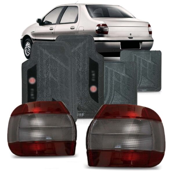 Par Sinaleira Siena 1996 A 1999 Fume + Jogo Tapete Pvc