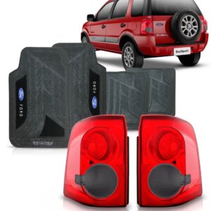 Kit Sinaleira Ecosport 2007 A 2011 Fume + Jogo Tapete Pvc Preto
