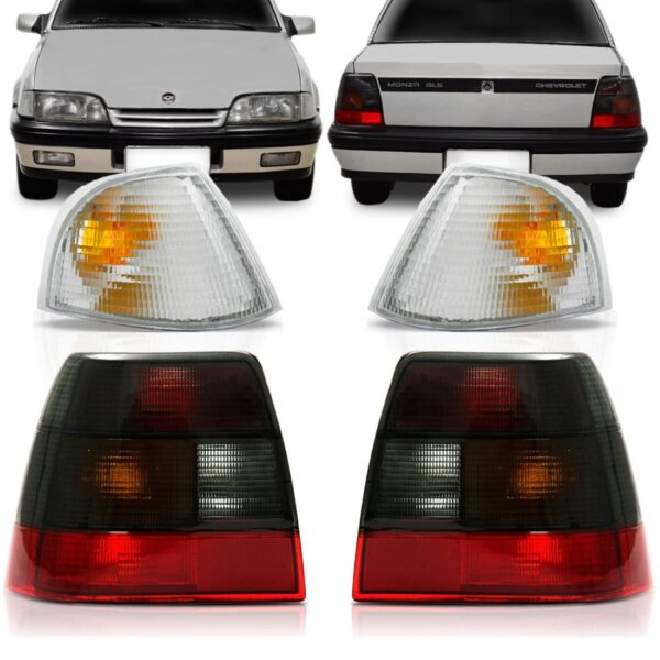 Kit Lanterna Fume + Par Sinaleira Monza Tubarão 91 Até 1995