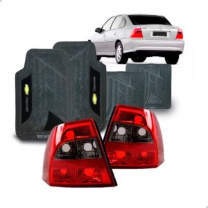 Par Sinaleira Vectra 2000 A 2004 Fume + Jogo Tapete Pvc Vermelho