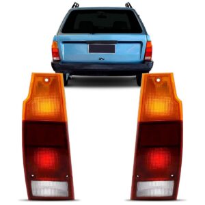 Par Lanterna Traseira Saveiro Parati Quadrada 1983 A 1996 Tricolor